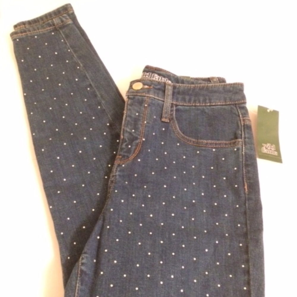 Skinny Jeans womens sz 2 rhinestones - Picture 1 of 6